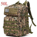 25L/50L Tactical Backpack Molle Bag Outdoor Bags Backpack for Hiking Camping Trekking Hunting Fishing GYM Bags Backpacks - M & M Global