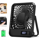 Desk Fan, Portable USB Rechargeable Fan, 180° Tilt Folding Personal Fan With Power Display, 5 Speeds Ultra Quiet Table Fan - M & M Global
