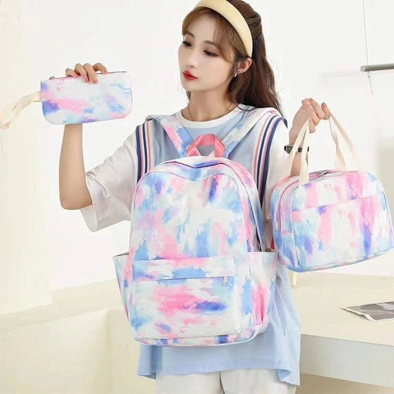 3Pcs Lilo Stitch Colorful Backpack Set With Tote and Pouch Large Capacity Lightweight And Breathable Outdoor Knapsack - M & M Global