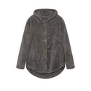 Fashion Trend Autumn and Winter Press-pleated Printed Turn-collar Long-sleeved Shirt Two-piece Furry Coat