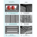 Outdoor HDPE Dining Table Set, 7-Piece Outdoor Dining Table Sets with Umbrella Hole Cut-Out Table and 6 Chairs, Gray