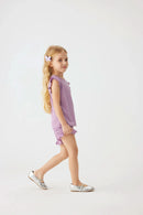 2024 Summer Hot selling Little Girl Daily Casual Clothing Minimalist Little Girl Polyester Set Cool Sleeveless Shorts Set Girl - M & M Global