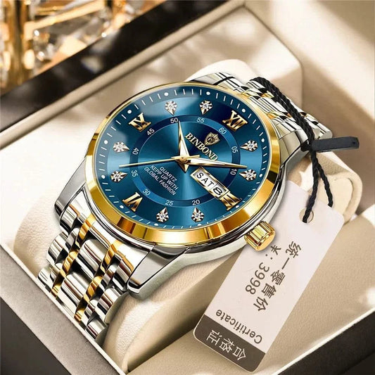 Casual Business Movement Fashion Quartz Wristwatches Gold Diamond Clock Men Luxury Watch Automatic Watches Mens Gifts Relojes - M & M Global