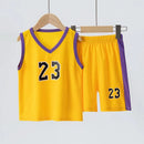 Summer CHILDREN'S Basketball Suit Boys and Girls Sports Vest Shorts Suit 23rd Handsome Boys and Students Vest Suit 2-piece. - M & M Global