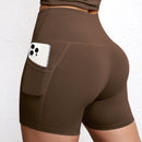 Women High Waist Pocket Yoga Sport Biker Shorts Leggings For Fitness Lift Hips Running Workout Yoga Pant