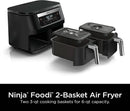 DZ090 Foodi 6 Quart 5-in-1 DualZone 2-Basket Air Fryer with 2 Independent Frying Baskets, Match Cook & Smart Finish to Roast, Ba - M & M Global