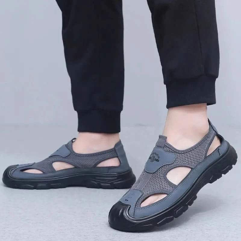 Summer New Men's Baotou Casual Net Surface Breathable Beach Shoes Lightweight Non-slip Sandals for Men sandal casual sneakers - M & M Global