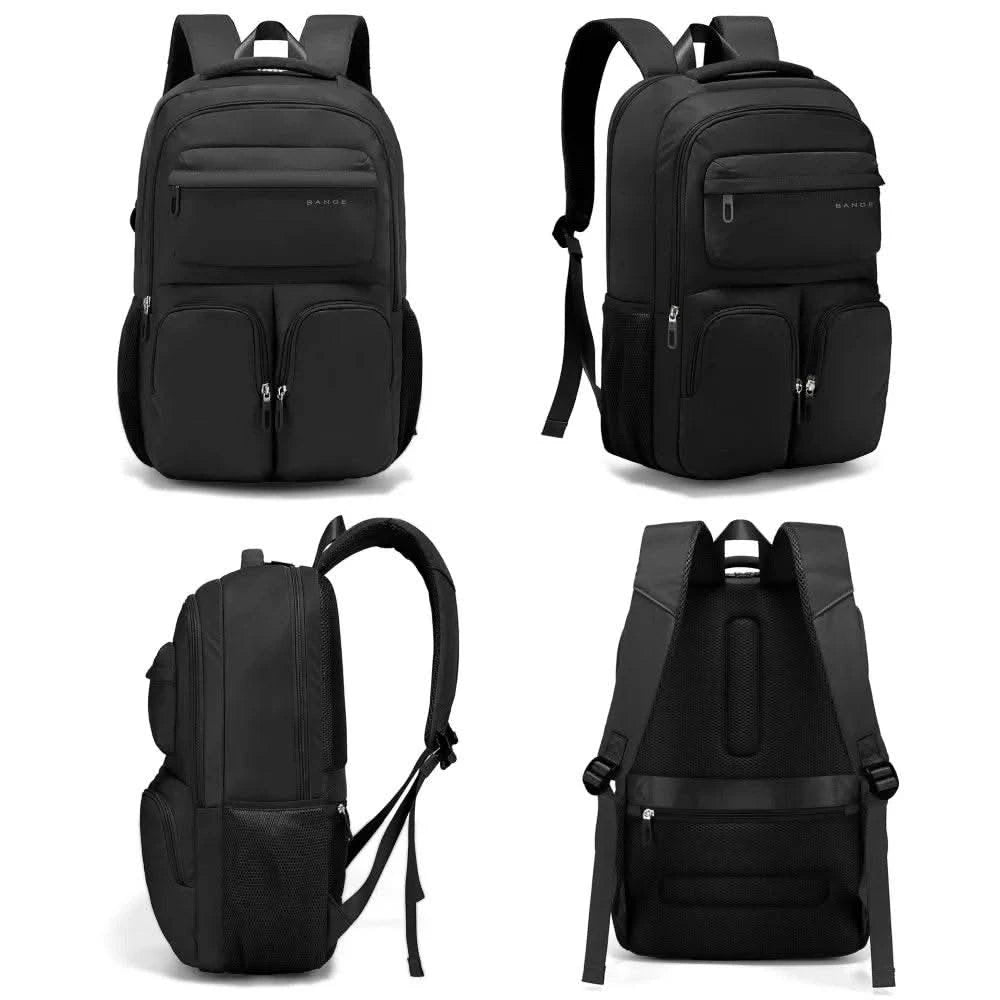 BANGE Large Capacity Men Backpacks for 15.6 Laptop Business Travel Women Backpack Waterproof School Bags with Mesh Side Pockets - M & M Global