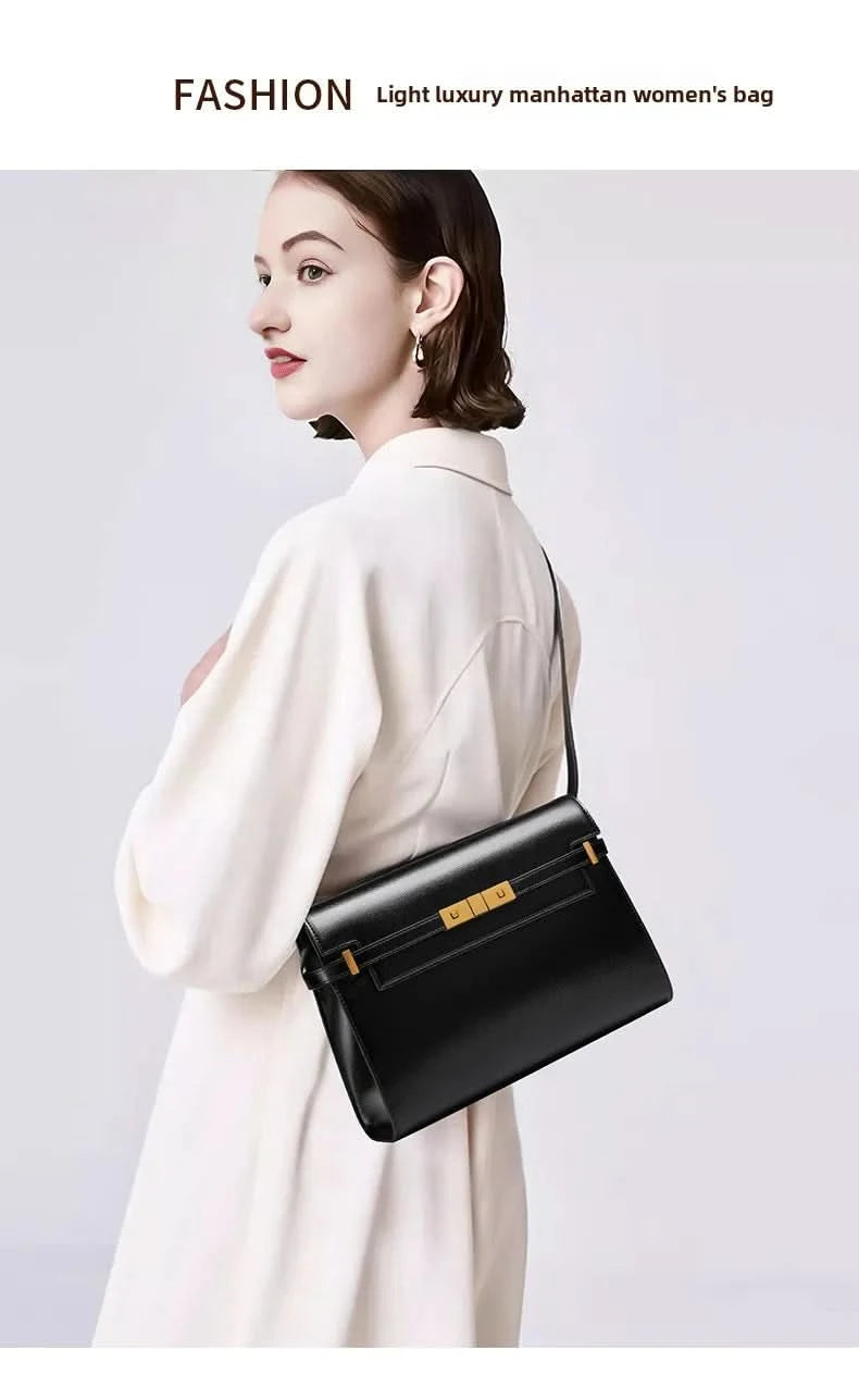 Manhattan handbag,  retro high-end feeling, underarm mailman baguette bag - M & M Global