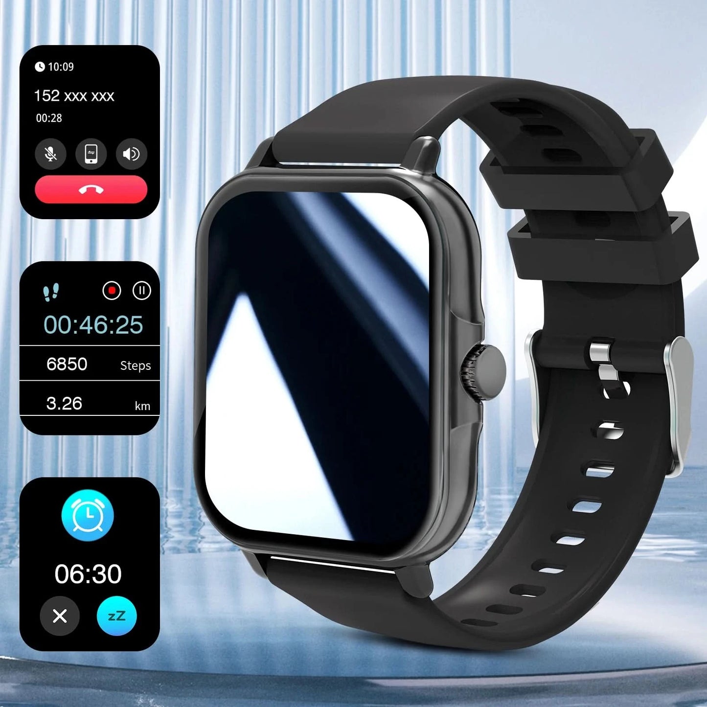 2.01-inch screen smart watch, call reminder, message display, music control and other functions, compatible with iPhone/Android