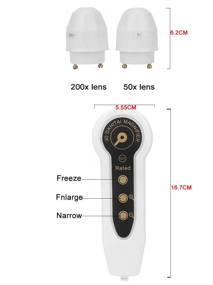 5 Inch Skin Analyzer Machine Professional Facial Scalp Hair Follicle Oil Moisture Care Detector Analyzer Tester Rechargeable - M & M Global