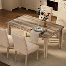 Rustic Dining Table, Farmhouse Kitchen Dining Chairs , Charming 60" Rectangular Wooden Table& Upholstered
