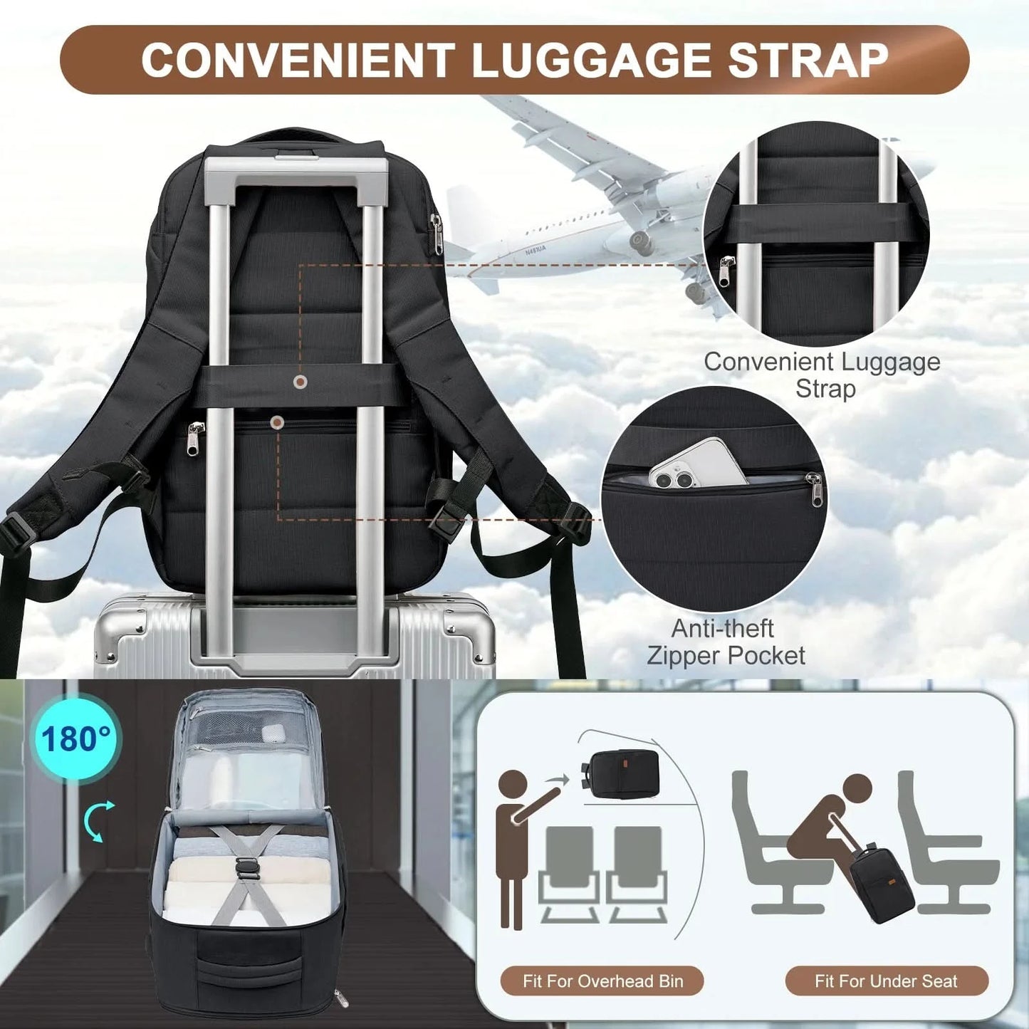 Men Travel Backpack Designer Laptop Bag Large Capacity School Backpack Women Cabin Backpack Ryanair 40x20x25 Tactical Backpack - M & M Global