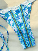 ZRTAK Sexy Swimwear Women Bikini String Swimming Suit For Women Bathing Suit Micro Folds Hight Cut Lace Halter Bikinis Set - M & M Global