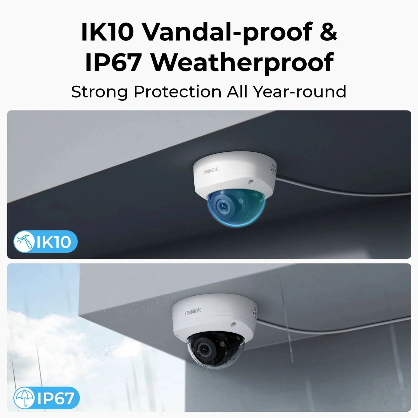 Reolink 5MP IK10 Vandal-Proof PoE Security Camera 4K Outdoor Turret IP Camera 8MP IP67 Waterproof Surveillance Cameras