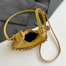 Mini Semicircle Saddle Crossbody Bag For Women Luxury Lemon Color Handbag Half Moon Bag Fashion Chain Lady Cross Body Bag - M & M Global