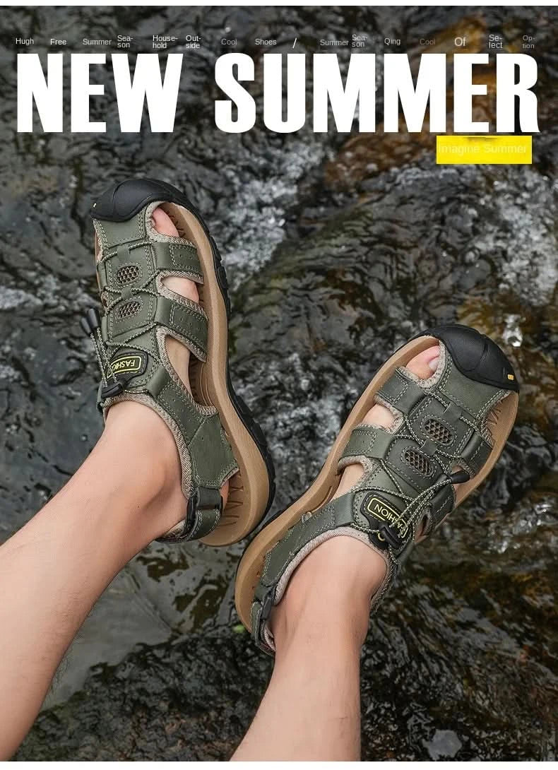 Outdoor Wading Summer Sandals For Men Anti Slip Cool Casual Shoes With Arch Support Plus Size 38-48 Beach Sandalias - M & M Global