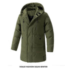Men Long Parka Fashion Brand Casual Winter Windbreaker Jacket with Hood Coats Fashion Clothing Men All-match Thicken Warm Parkas