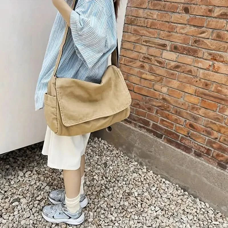 Women's Messenger Bag Vintage Handbag Canvas Teenager Shoulder Tote Bags Casual Handbag Crossbody Handbags - M & M Global