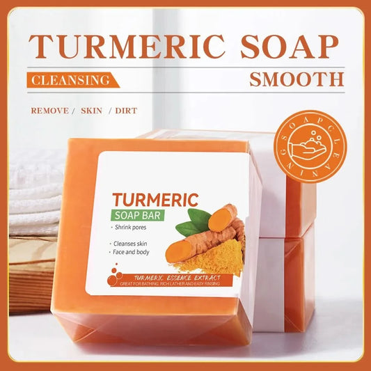 Hand Made Turmeric Soap Body Cleaning Lightening Dark Underarm Leg Body Cleansers Brightening Face Soap Tender Skin Care Beauty - M & M Global