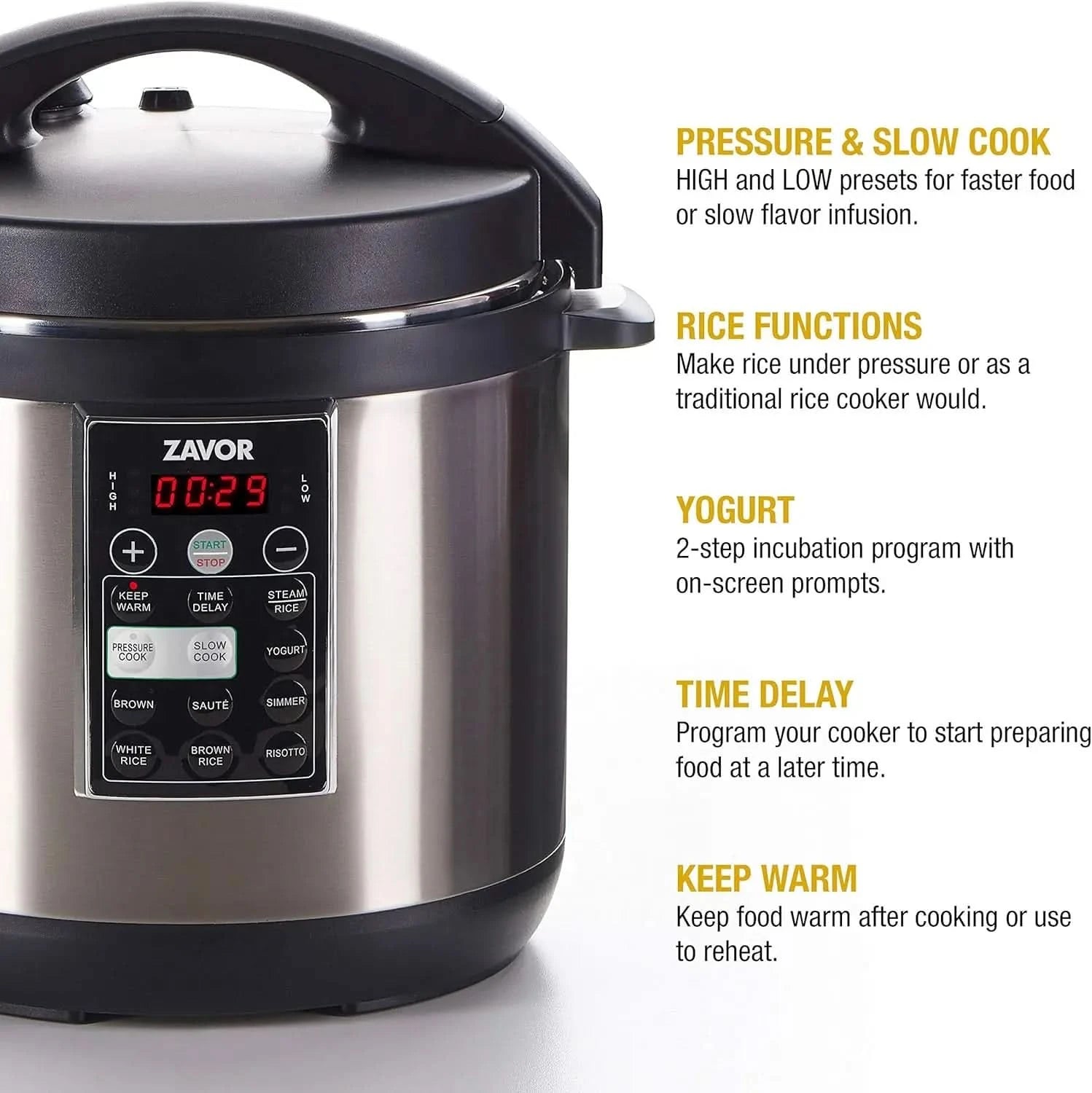 8 Quart Multi-cooker with America's Test Kitchen Multicooker Perfection Cookbook, Stainless Steel - M & M Global