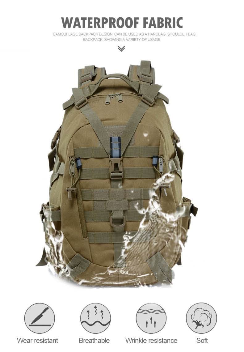 40L Tactical Backpack for Men Camping Hiking Backpacks Reflective Outdoor Travel Bags Survival Molle Climbing Rucksack Bag - M & M Global
