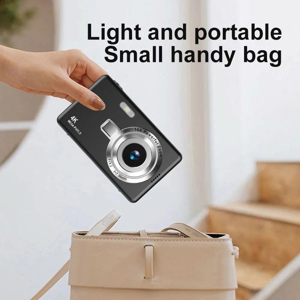 4K HD 1080P Video Camcorder 2.4 Inch IPS Screen Digital Camera 96MP Autofocus Vlogging Camera 16X Zoom for Kids Adults Beginners - M & M Global