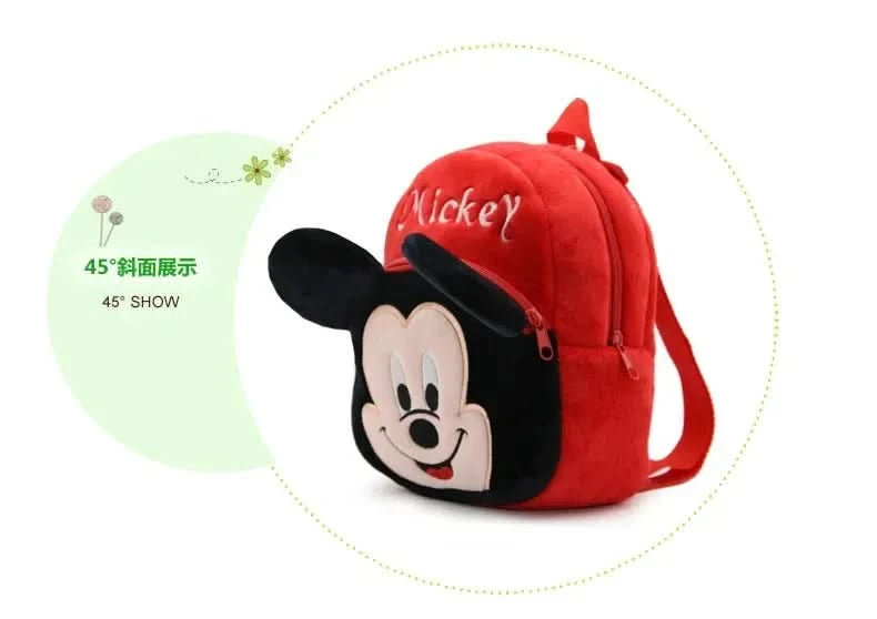 MINISO Disney Cartoon Backpack Mickey Mouse Minnie Winnie The Pooh Plush School Bag Kindergarten Child School Supplies Baby Bags - M & M Global