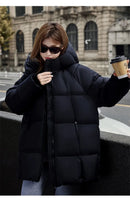 2025 Winter New Down Coat Women Parkas Fashion Long Hooded Outerwear Female Cotton-padded Padded Jacket Loose Ladies Overwear