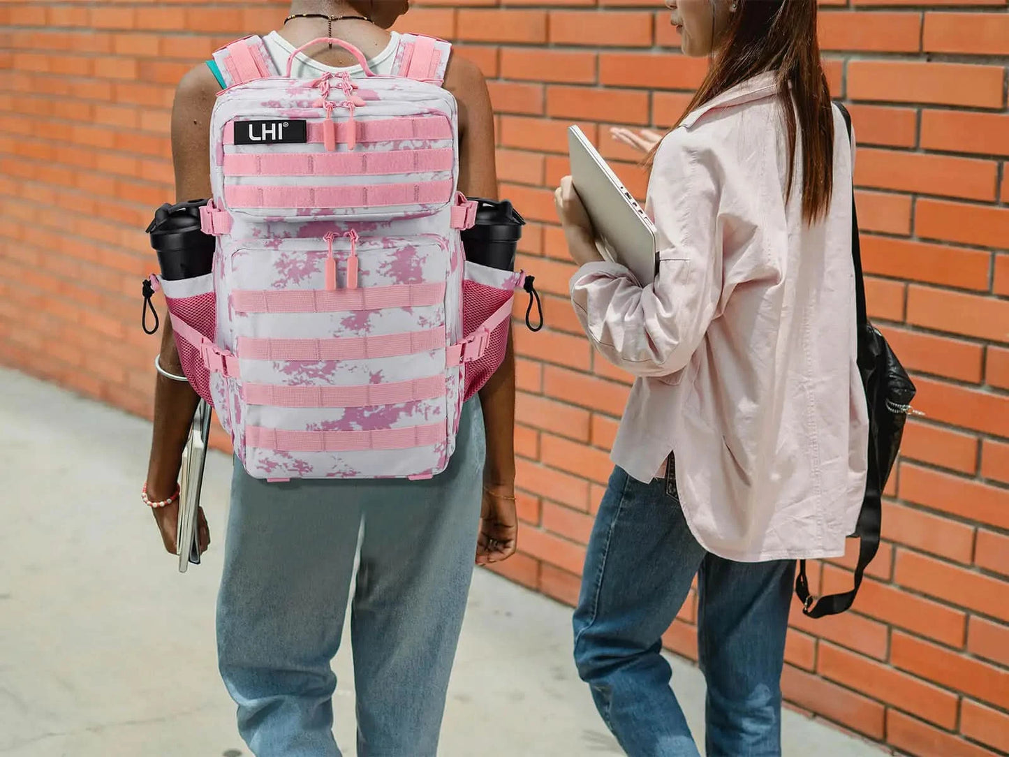 LHI 45L Tactical Backpack Waterproof Tie-Dye Sports Travel Daily Gym Rucksacks Weekend Overnight Daypack With Bottle holder - M & M Global