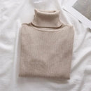 Korean High Collar Knitted Long Sleeve Base Shirt Pure Color Slimming Versatile Underwear Elegant Inner Long Top Women's Fashion