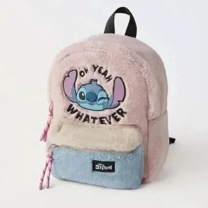 New Disney Plush Backpack Ins Japanese Blue Stitch Funny Cartoon Large-Capacity Student Backpack Kindergarten Bag Child Gift - M & M Global