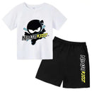 2025 Summer Short sleeved Round neck T-shirt+Shorts Set Ninja Children's Printed Boys and Girls' Cotton Breathable Children's Ca - M & M Global
