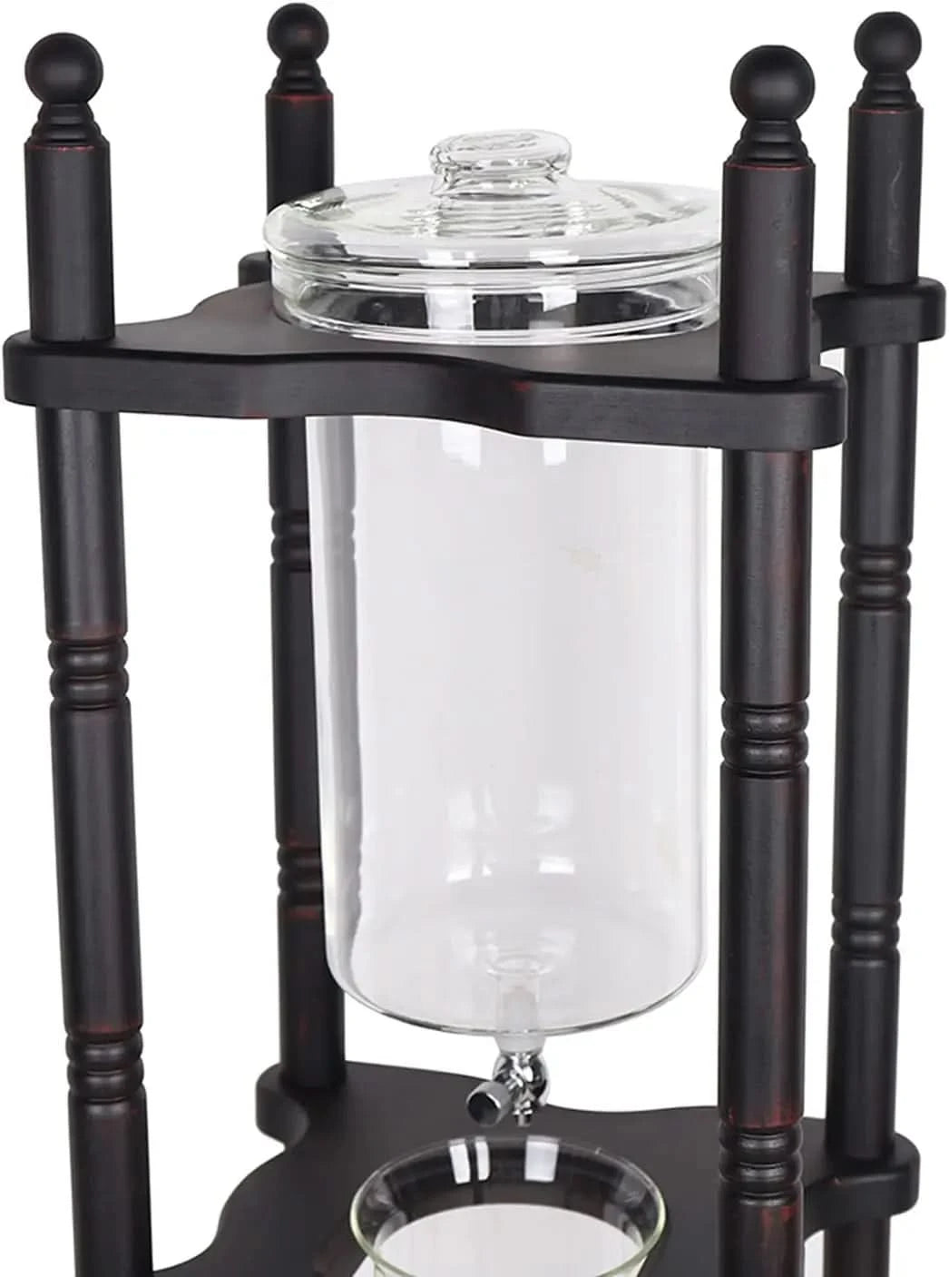 Cold Brew Maker Tower Iced Coffee Maker 2500ml Vertical Japanese Style Glass Container and Wood Stand 25 Cups With Slow Drip Tec - M & M Global