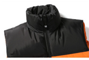 Men's Vest Jacket Autumn Winter Parkas Oversize Stand Collar Zipper Pockets Orange Windbreaker Waistcoat Plus Size Same