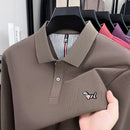 Luxury and fashionable 100%pure cotton comfortable long sleeve polo shirt for men new spring and autumn brand embossed puppy top