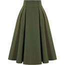 ZANZEA Women Solid Long Skirts Vintage High Waisted Pleating Jupe 2024 Summer Spring A-line Skirts Fashion Buttons Maxi Faldas