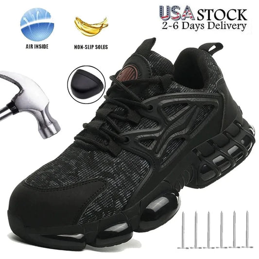 Protective Safety Shoes Men Anti-smash Anti-puncture Steel Toe Work Shoes Breathable Security Industrial Shoes Men Safety Boots