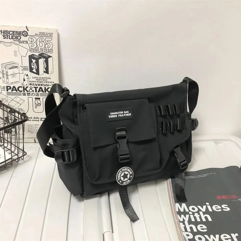 Unisex Nylon Fabric Messenger Bags Multi Pockets Large Capacity Shoulder Shopper Tote Bag Student School Satchels Female Handbag - M & M Global