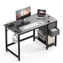 JHK Computer Desk With Drawers 55 Inch Home Office Desk Writing Desk Work Desk PC Table Study Desk With 2-Tier Drawers