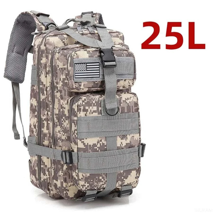 25L/50L Sturdy Nylon Waterproof Tactical Sports Trekking Fishing Hunting Camping Hiking Bag Backpack Outdoor Rucksacks - M & M Global