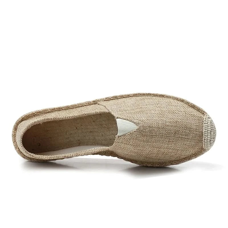 Women Sewing Flax Shoes Slip on Loafers Casual Shoes Man Espadrilles Hemp Canvas Flat Shoes Plus Size Fisherman Driving Footwear - M & M Global
