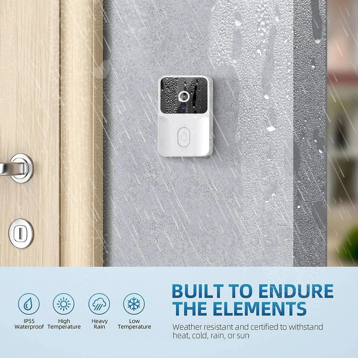 Tuya Smart Video Doorbell Camera HD Wireless doorbell for Home Security, Night Vision, Voice Change, 2-Way Audio, Waterproof - M & M Global