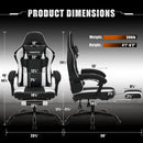 Gaming Chair with Footrest, Reclining Video Game Chairs for Adults with Lumbar Support, Linkage Armrests, Ergonomic Computer