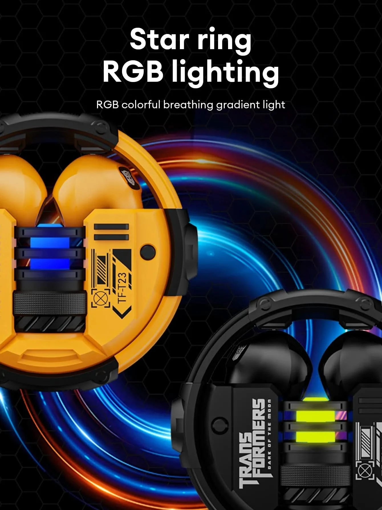 Ship From US Transformers Wireless Bluetooth Earphones Low Latency Gaming Headset TF-T23 HD Call with Mic Earbuds Sport