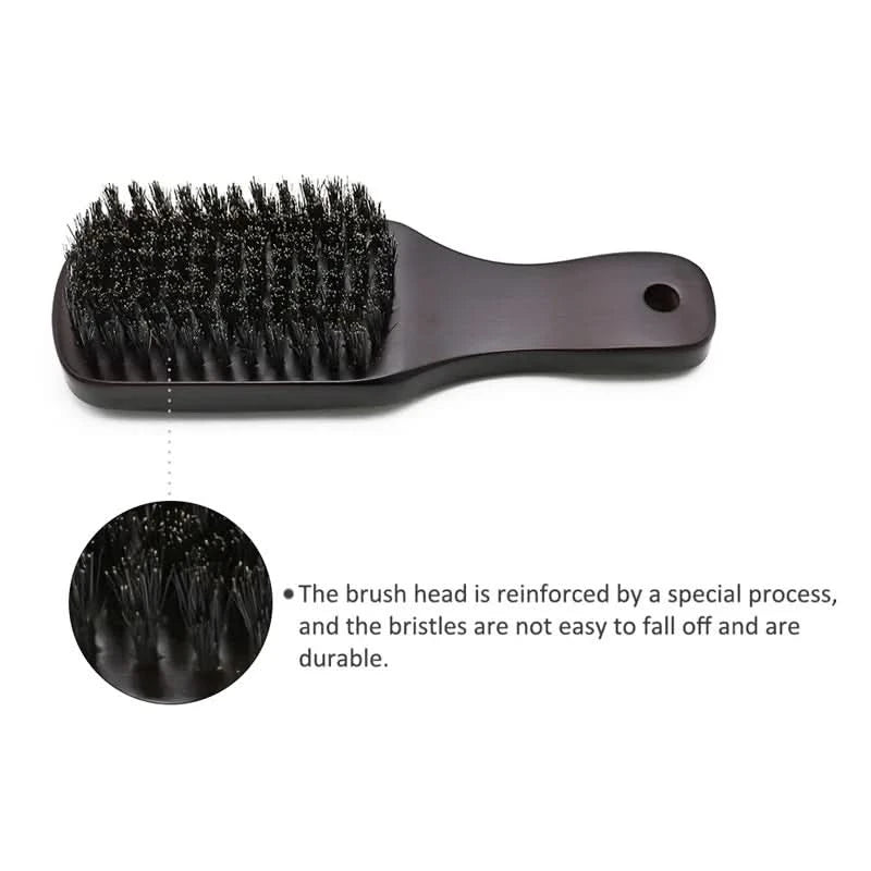 Natural Boar Bristle Beard Brush Men Facial Hair Cleaning Brush Professional Hairbrush Shaving Tools Beard Mustache Brushes - M & M Global