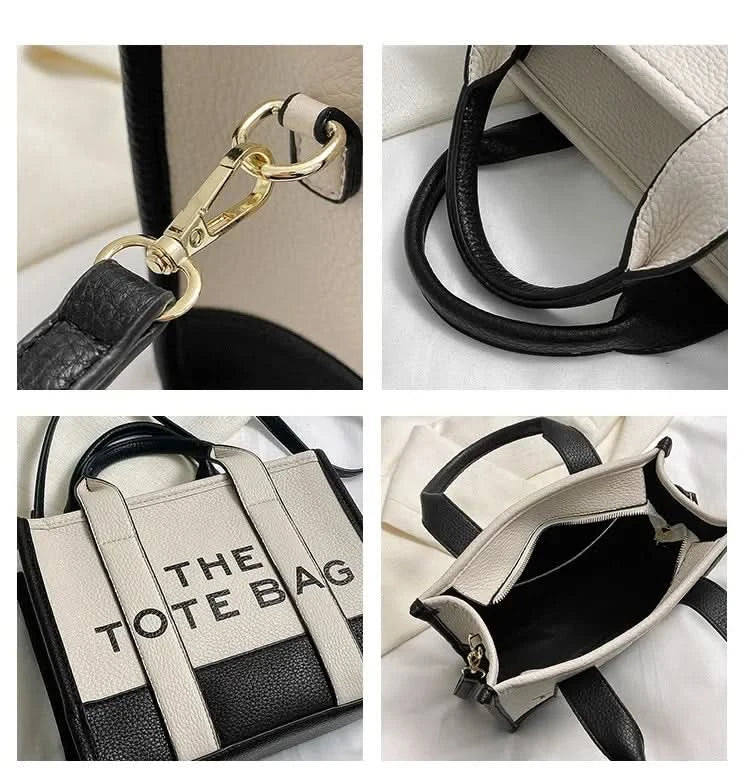 Hot Sale Of The Season New Women's PU Leather 3D Square Shoulder Bag Letter Tote Bag Color Block Fashionable Ladies Crossbody Ba - M & M Global
