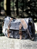 MUCHUAN Canvas Leather Men Messenger Bags   Big Satchel Shoulder Bags Male Laptop Briefcase Travel Handbag - M & M Global