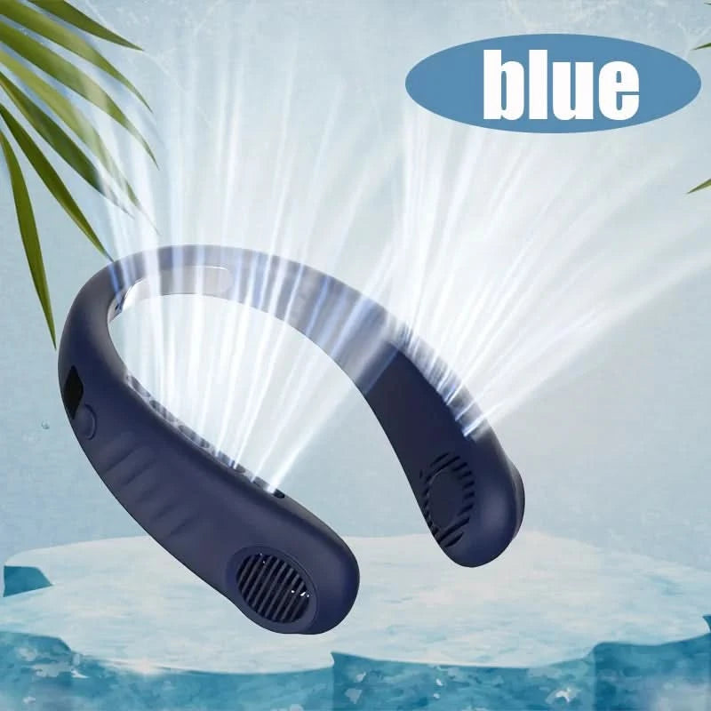 Summer Hot Deal Neck Fan 5-Level Speed Flexible Silicone Families/Travelers/Campers - Beach/Hiking/Outdoor Cooler Limited Offer - M & M Global