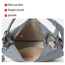 Top layer cowhide underarm shoulder bag 2025 new niche design minimalist blue fashionable soft leather saddle bag - M & M Global